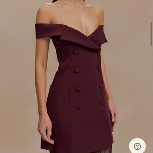 NEW W TAGS- MESHKI Noelle Off Shoulder Suiting Mini Dress